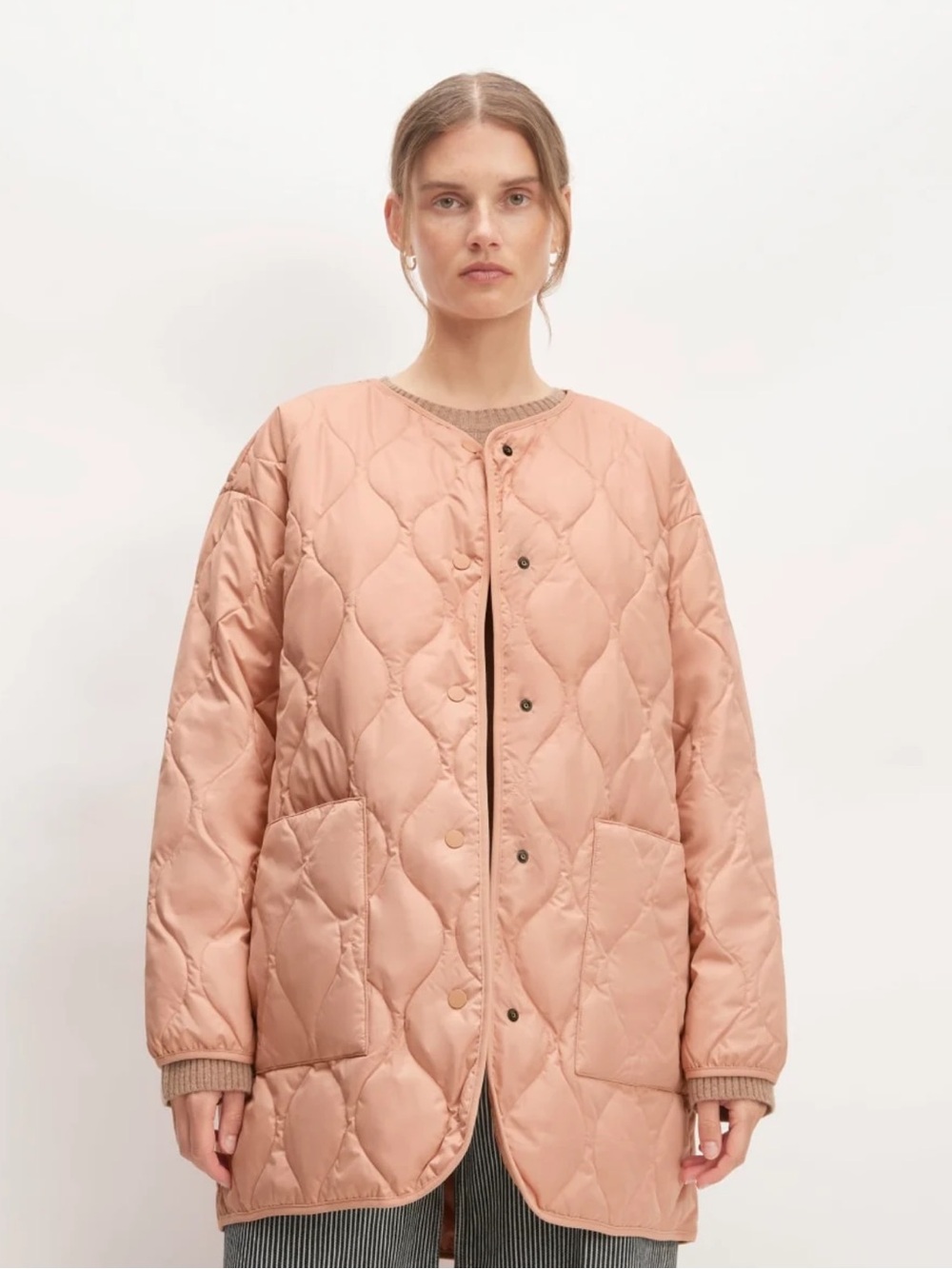 Everlane Quilted Liner blush pink  Lightweight Jacket in Small $178